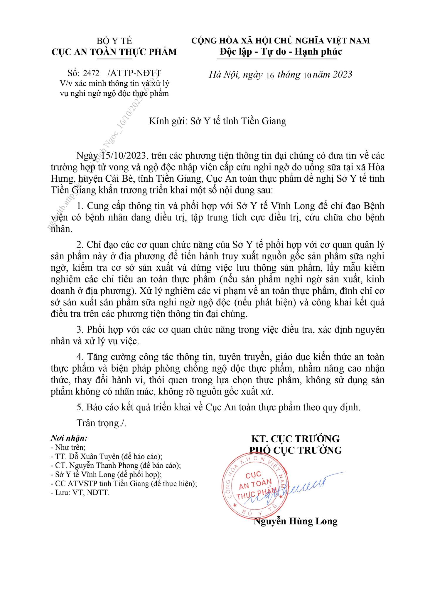 Bộ Y tế đề nghị làm rõ vụ 2 mẹ con tử vong nghi do ngộ độc sữa